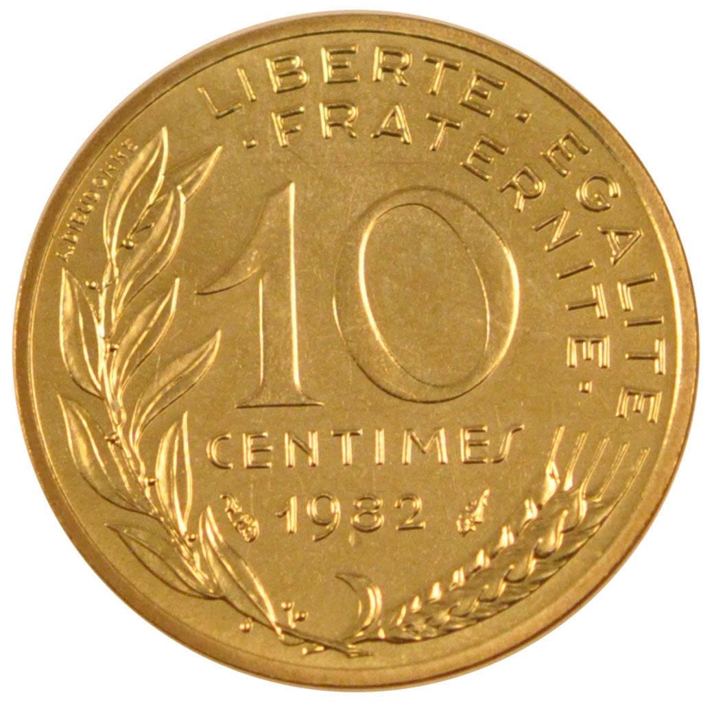 FRANCE, Marianne, 10 Centimes, 1982, Paris, KM #929, MS(65-70),...