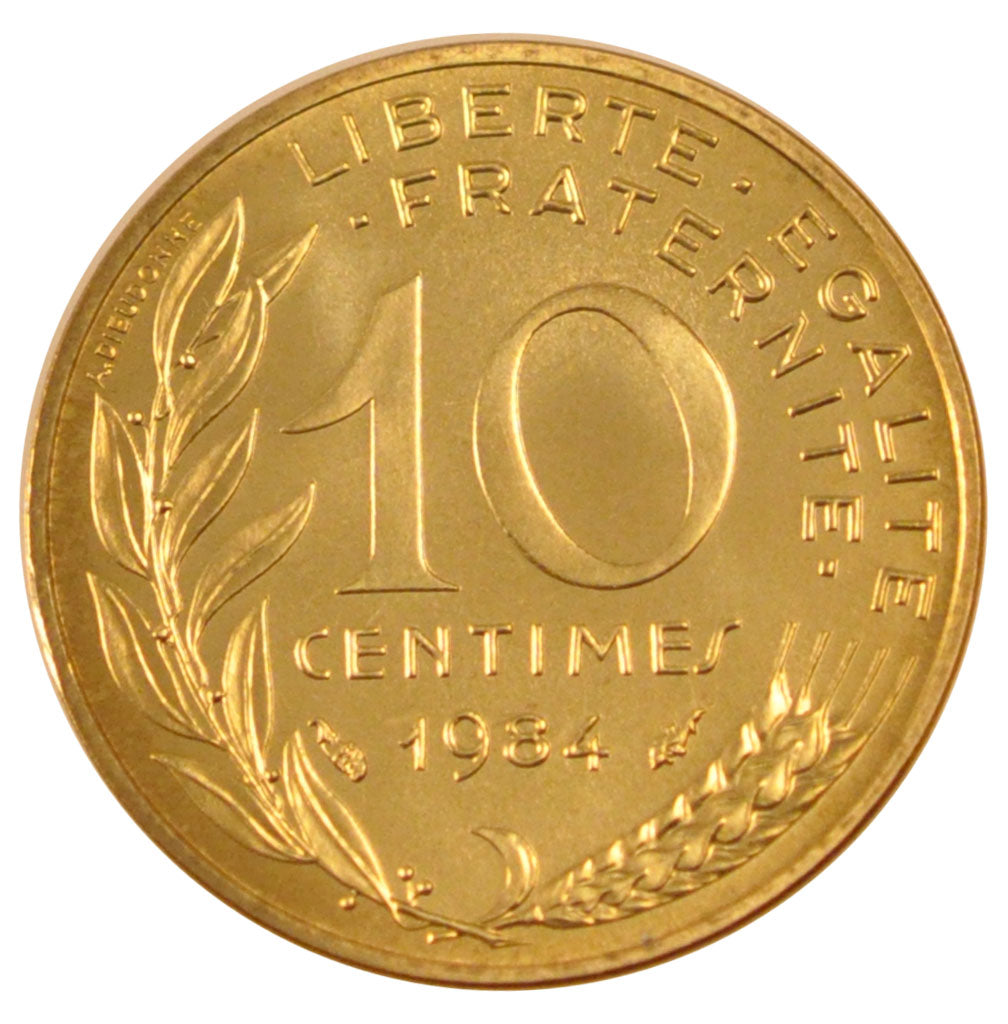 FRANCE, Marianne, 10 Centimes, 1984, Paris, KM #929, MS(65-70),...