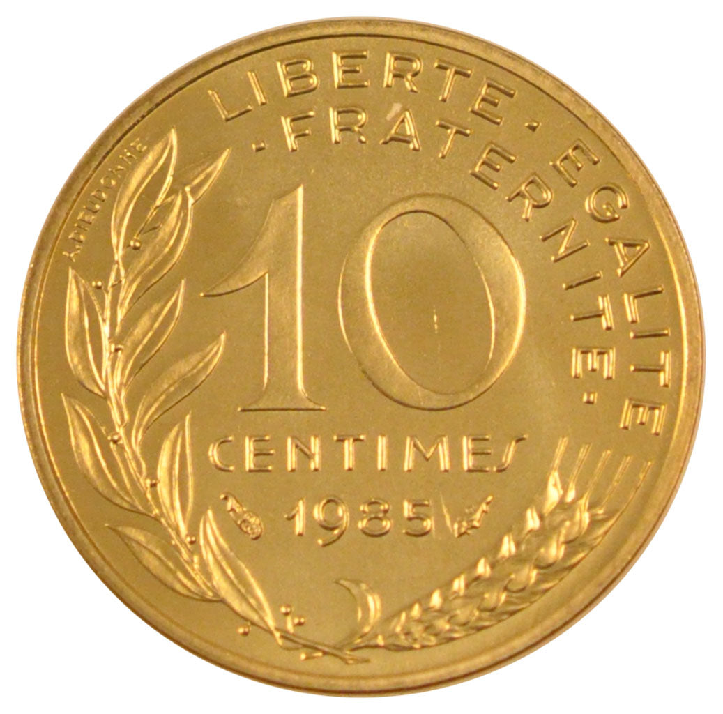 FRANCE, Marianne, 10 Centimes, 1985, Paris, KM #929, MS(65-70),...