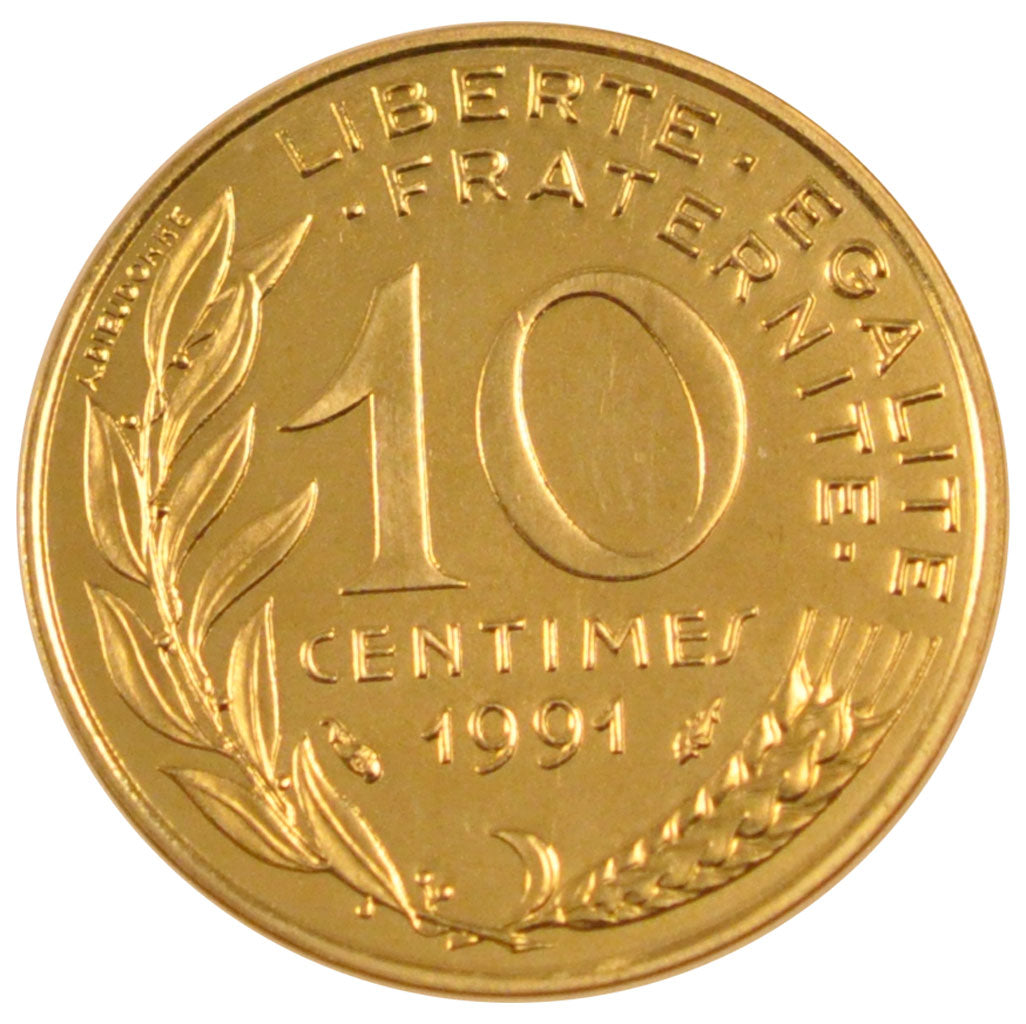 FRANCE, Marianne, 10 Centimes, 1991, Paris, KM #929, MS(65-70),...