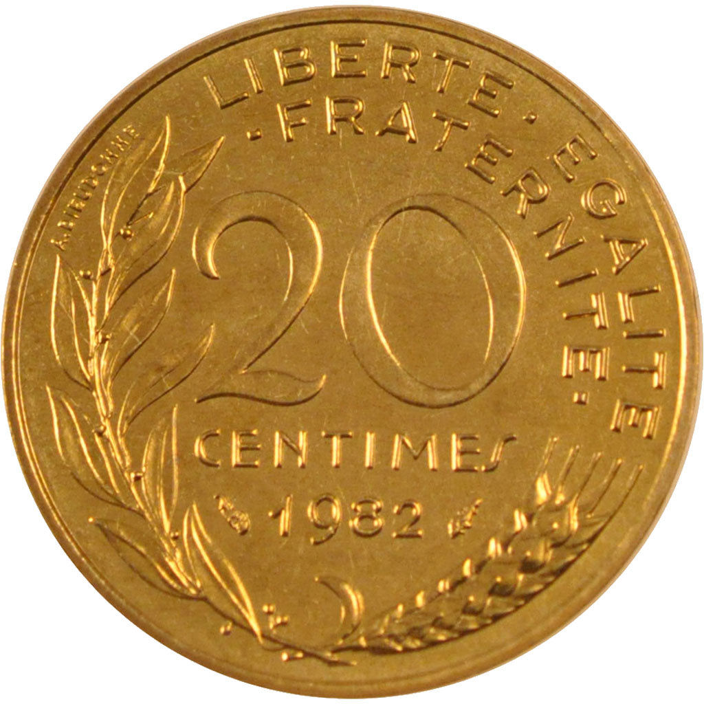 FRANCE, Marianne, 20 Centimes, 1982, Paris, KM #930, MS(65-70),...