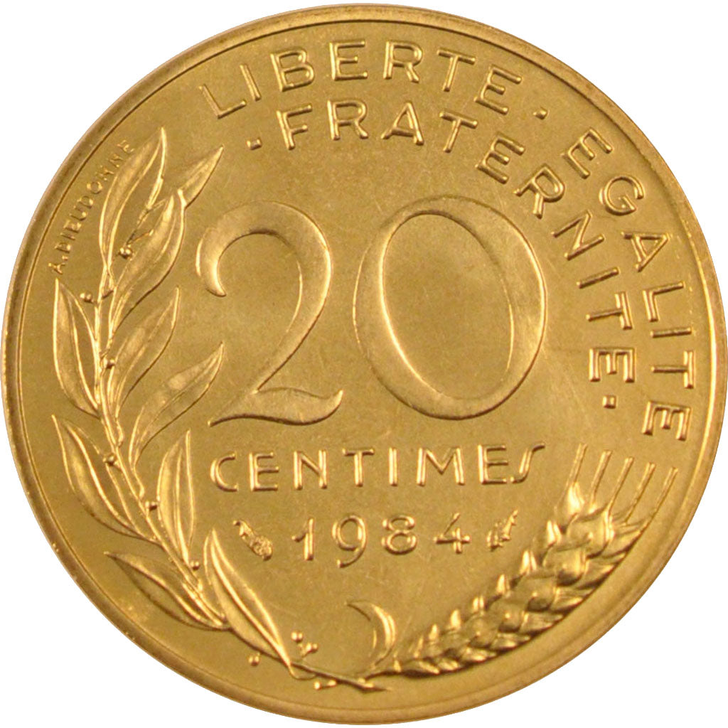 FRANCE, Marianne, 20 Centimes, 1984, Paris, KM #930, MS(65-70),...