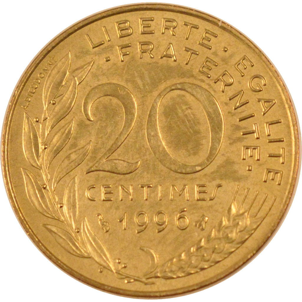 Coin, France, Marianne, 20 Centimes, 1996, Paris, MS(65-70), Aluminum-Bronze