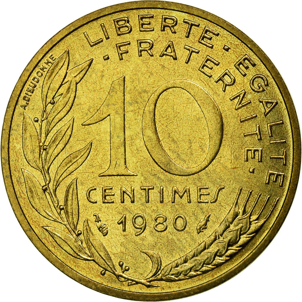 Monnaie, France, Marianne, 10 Centimes, 1980, FDC, Aluminum-Bronze, Gadoury:293