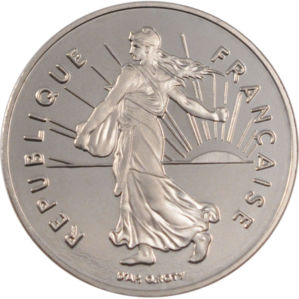 FRANCE, Semeuse, Franc, 1991, Paris, KM #925.1, MS(65-70), Nickel, 24, Gadoury..