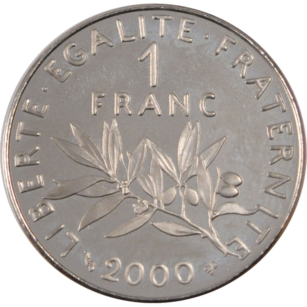 Coin, France, Semeuse, Franc, 2000, MS(65-70), Nickel, KM:925.2, Gadoury:474b