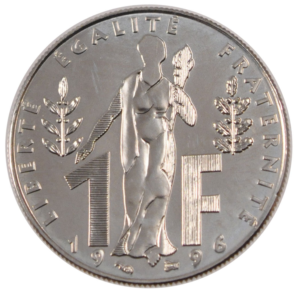 FRANCE, 1 Franc, 1996, MS(65-70), Nickel, Gadoury #481, 6.00