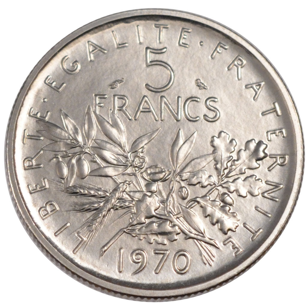 FRANCE, 5 Francs, 1970, MS(65-70), Cupro-nickel, Gadoury #771, 10.00