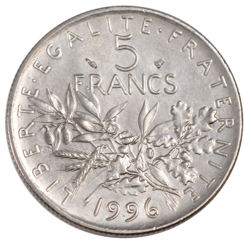 Francia, Semeuse, 5 Francs, 1996, FDC, Nichel placcato rame-nichel, Gadoury:771