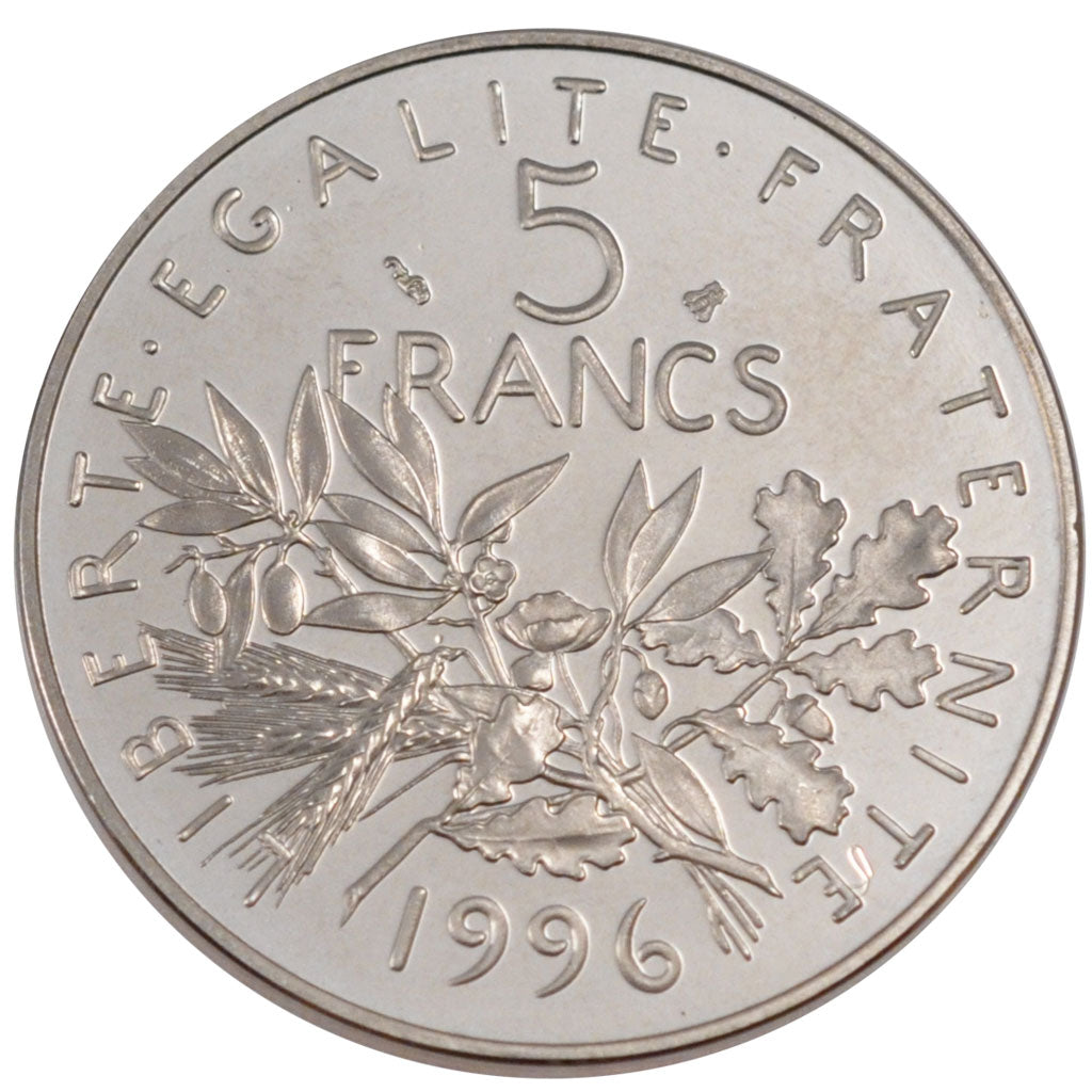 FRANCE, Semeuse, 5 Francs, 1996, Paris, KM #926a.2, MS(65-70), Nickel Clad...
