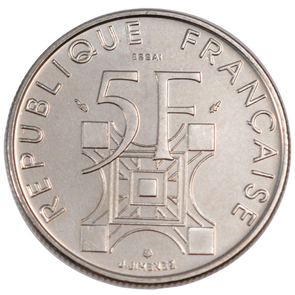 FRANCE, 5 Francs, 1989, MS(65-70), Nickel, Gadoury #772, 10.00