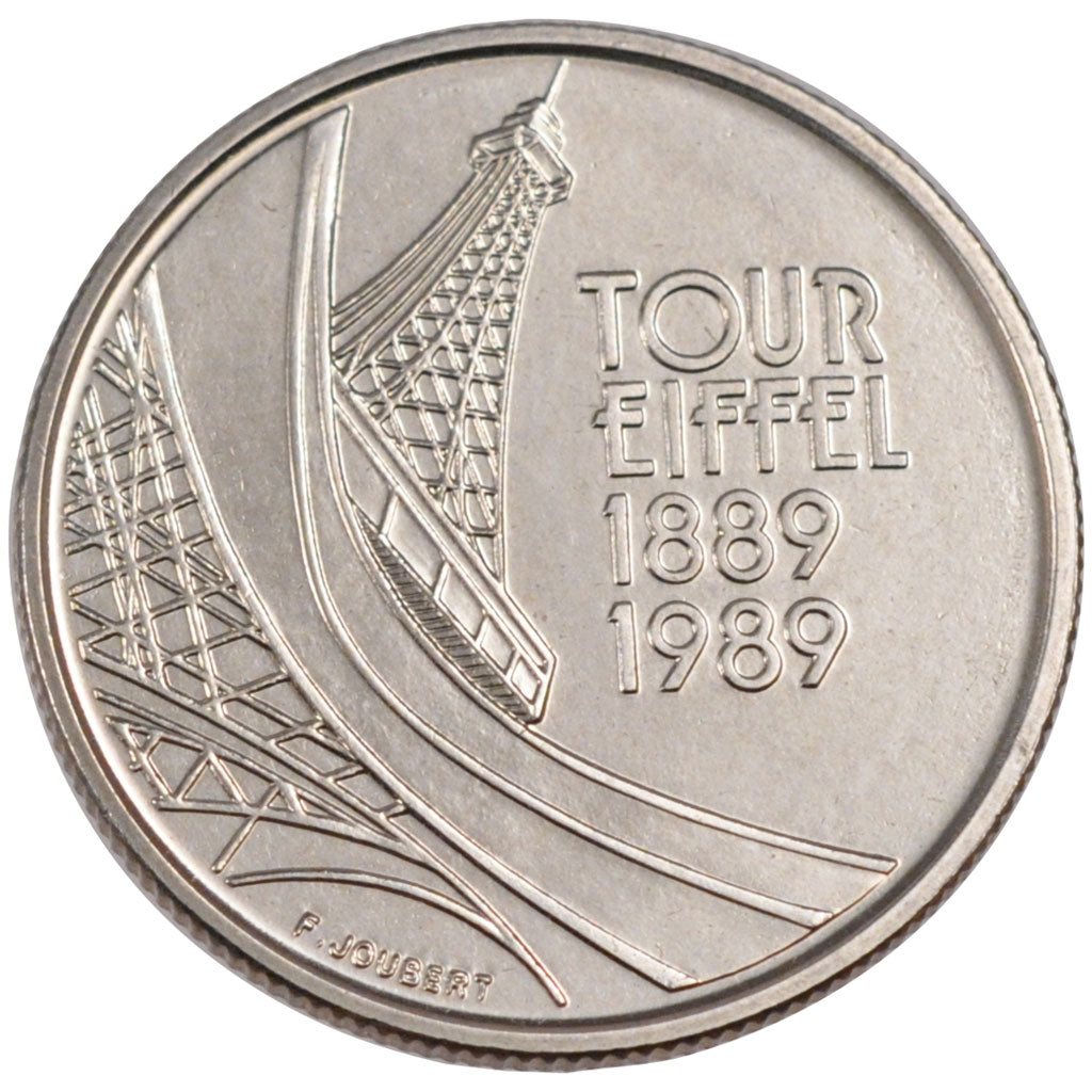 Vème République, 5 Francs centenaire de la tour Eiffel Essai