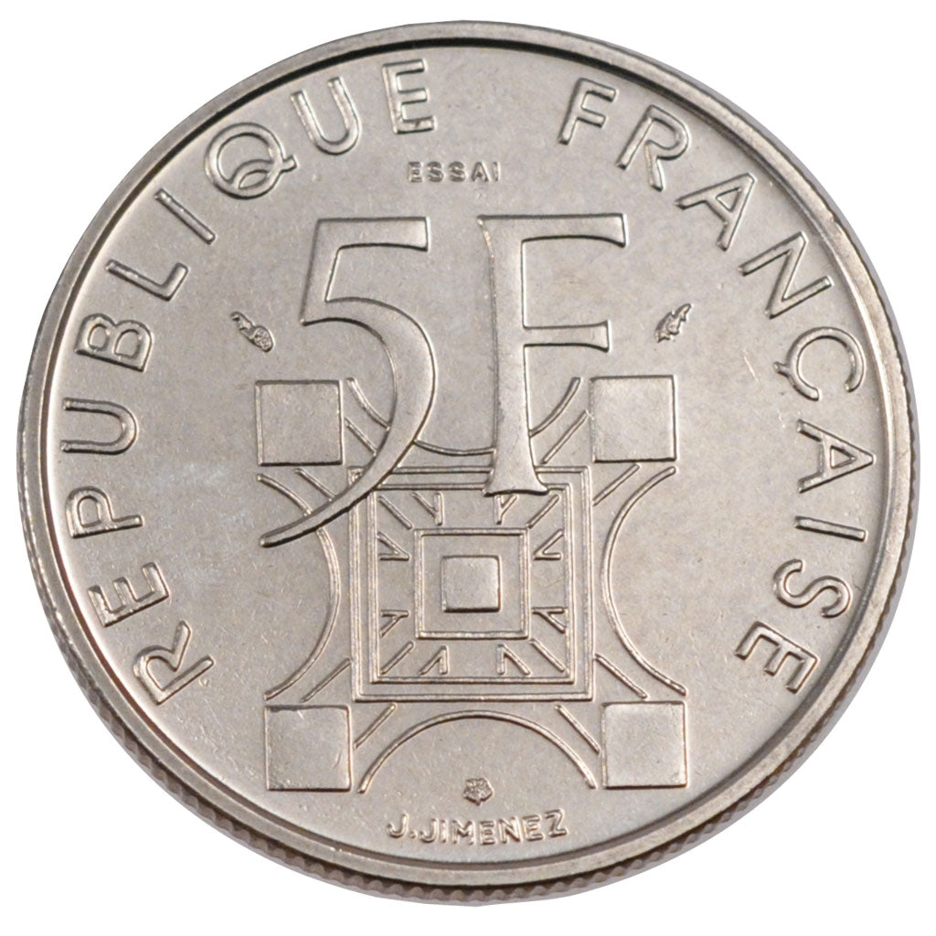 Vème République, 5 Francs centenaire de la tour Eiffel Essai
