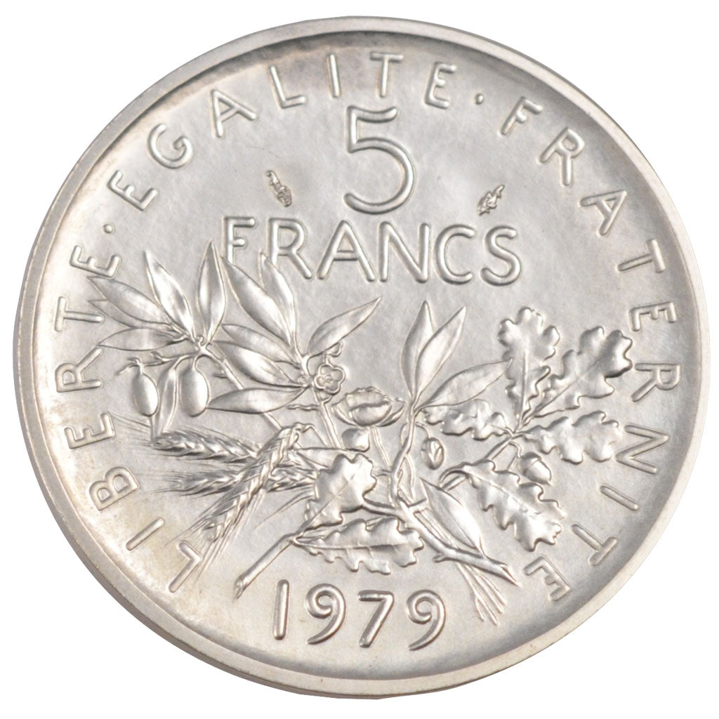 FRANCE, 5 Francs, 1979, MS(65-70), Silver, Gadoury #770p, 22.80