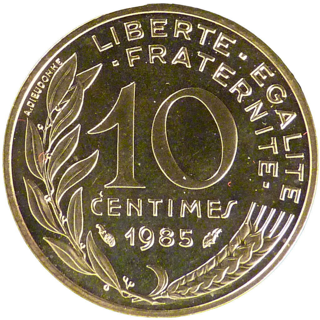 Francia, Marianne, 10 Centimes, 1985, Paris, FDC, Alluminio-bronzo, KM:929, G...
