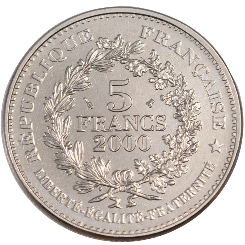 FRANCE, Denier de Charlemagne, 5 Francs, 2000, Paris, KM #1223, MS(65-70),...