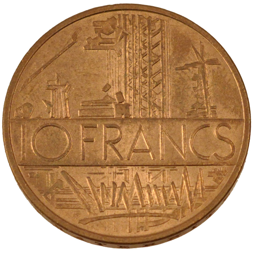 FRANCE, Mathieu, 10 Francs, 1976, KM #940, AU(55-58), Nickel-Brass, 26, Gadoury.