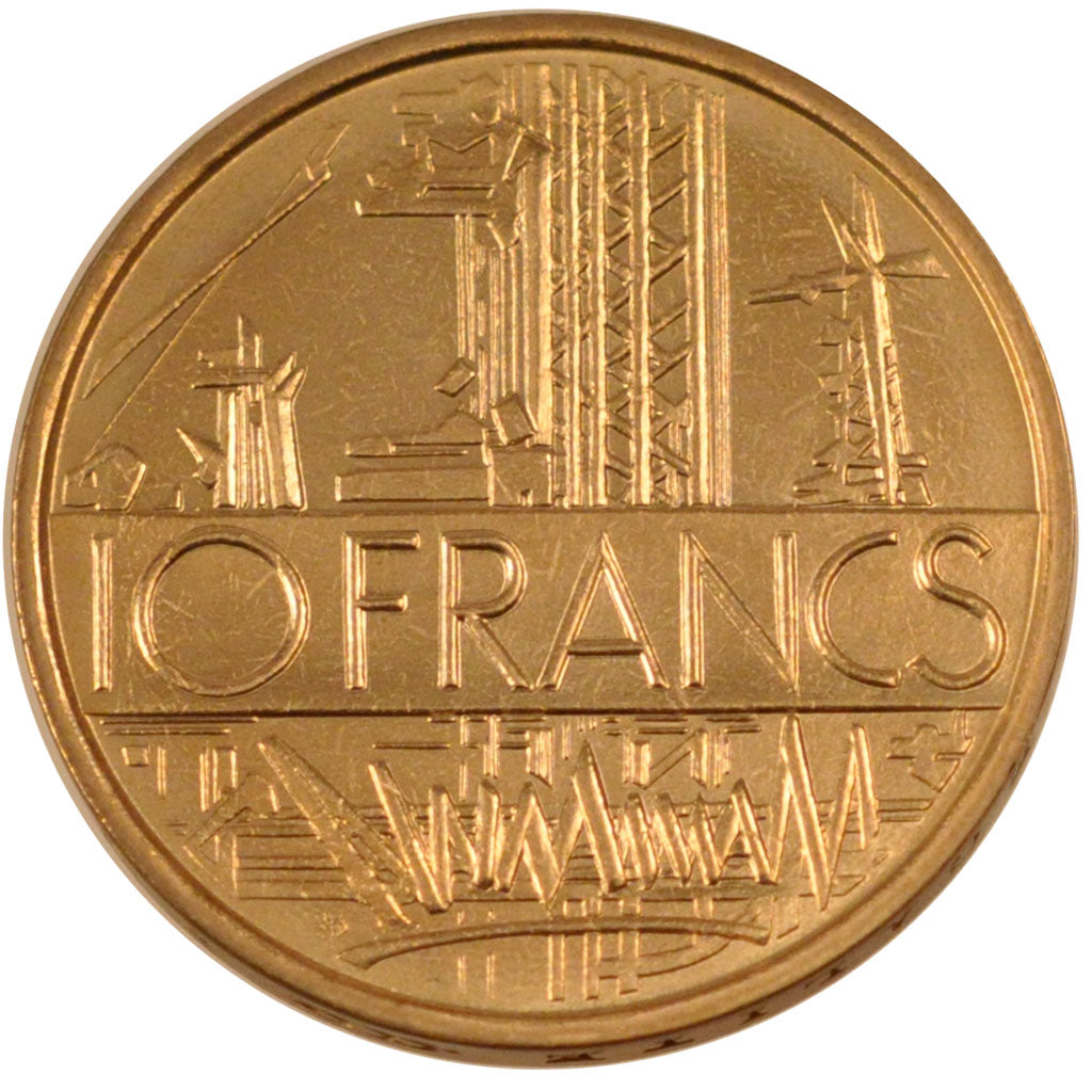 FRANCE, Mathieu, 10 Francs, 1979, KM #940, MS(65-70), Nickel-Brass, 26, Gadoury.