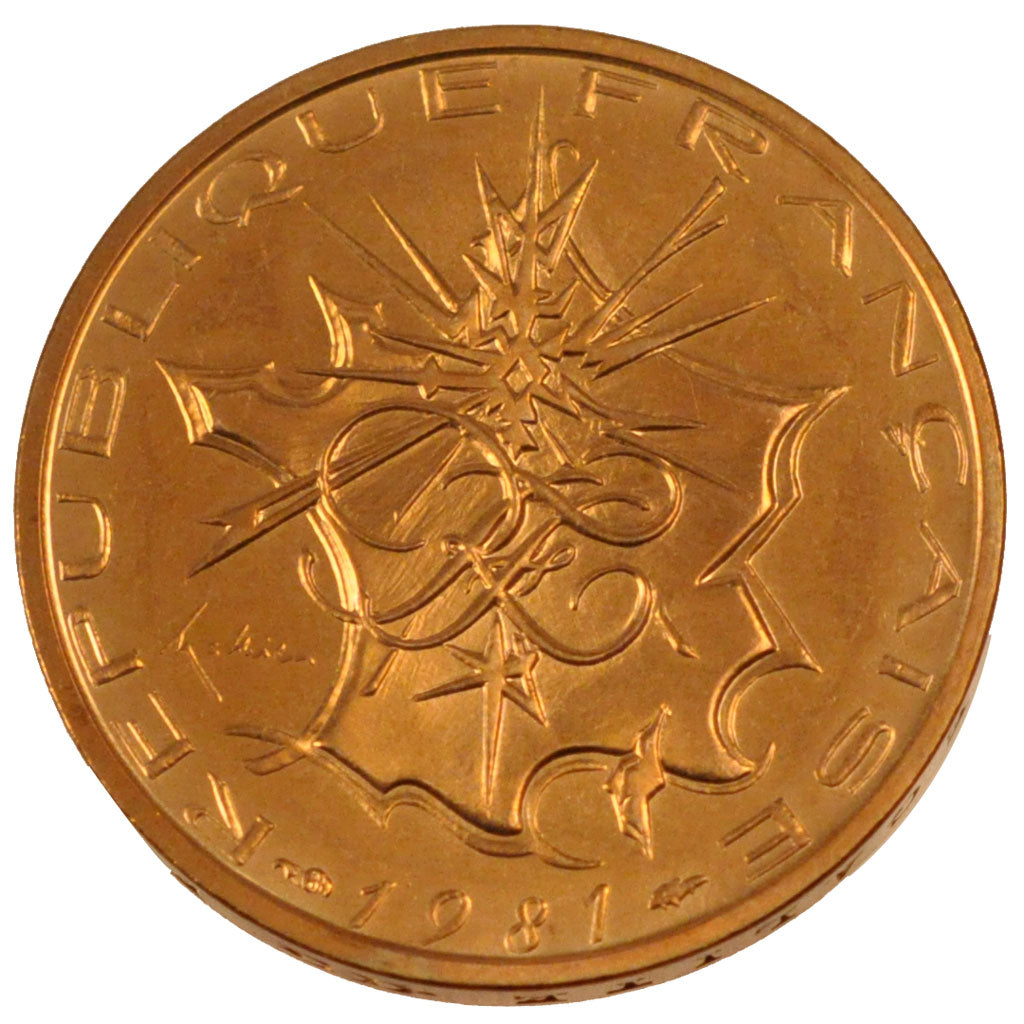 Coin, France, Mathieu, 10 Francs, 1981, MS(65-70), Nickel-brass, KM:940