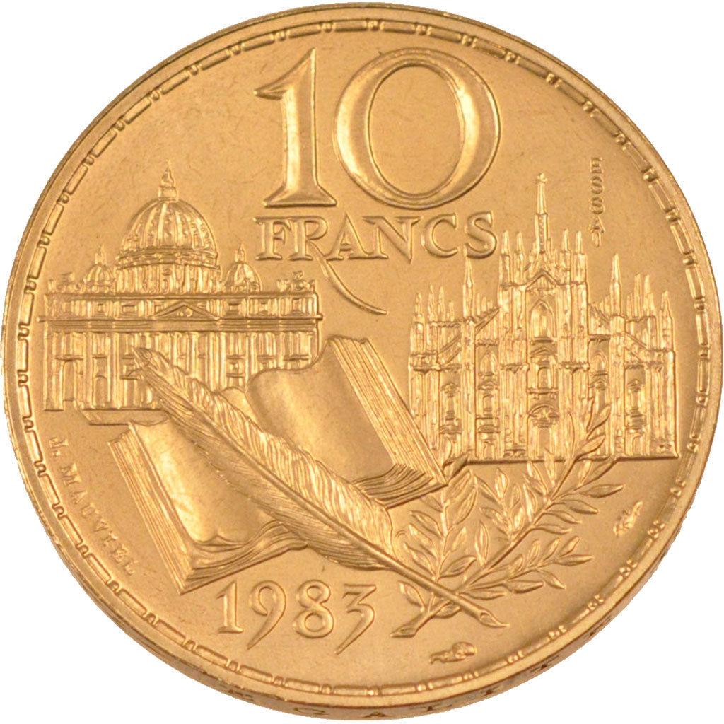FRANCE, 10 Francs, 1983, KM #E126, MS(65-70), Nickel-Bronze, Gadoury #817, 10.00