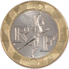 FRANCE, Génie, 10 Francs, 1991, KM #964.2, MS(65-70), Aluminum-Bronze, 23, G...