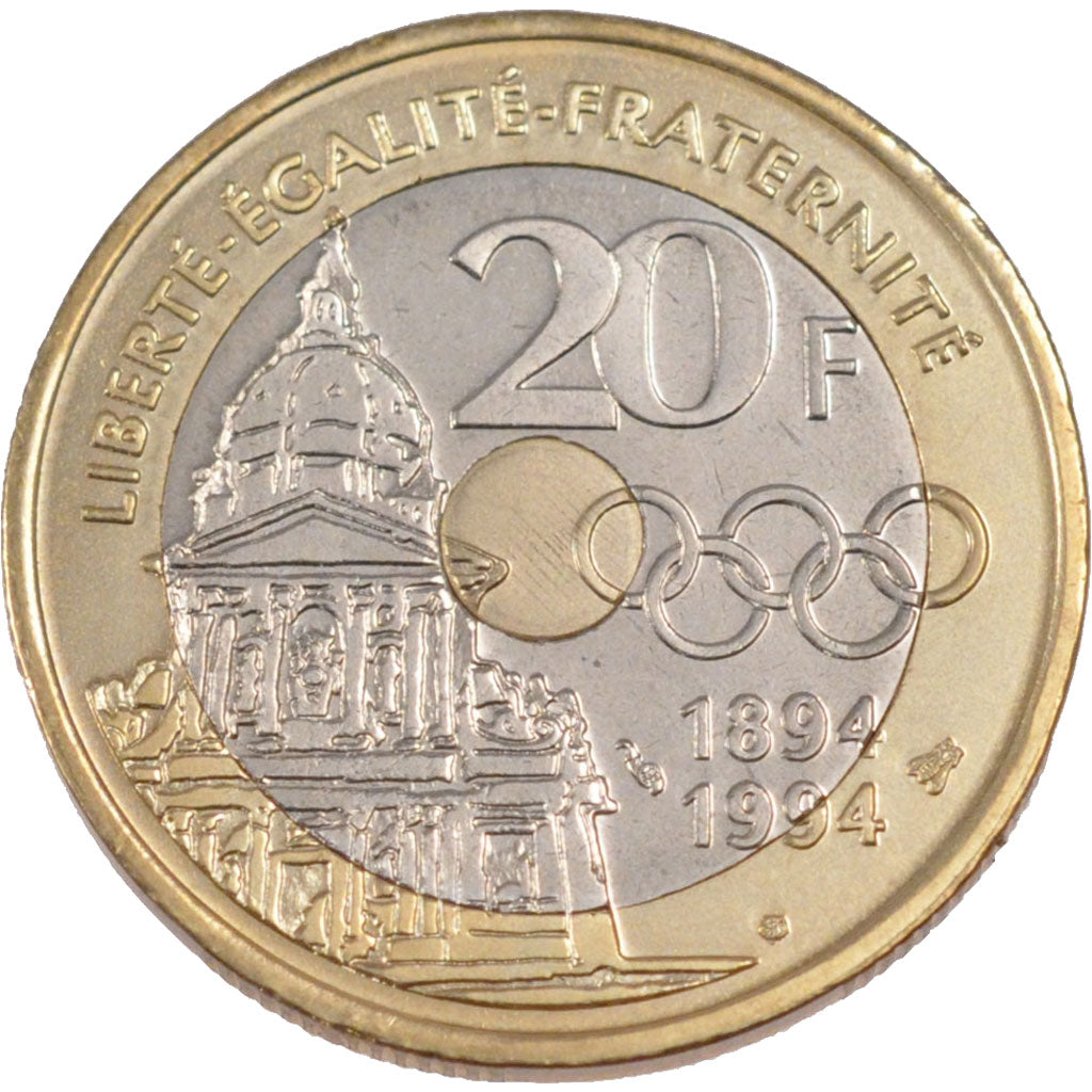 FRANCE, 20 Francs, 1994, MS(65-70), Bimetallic, Gadoury #873, 9.00