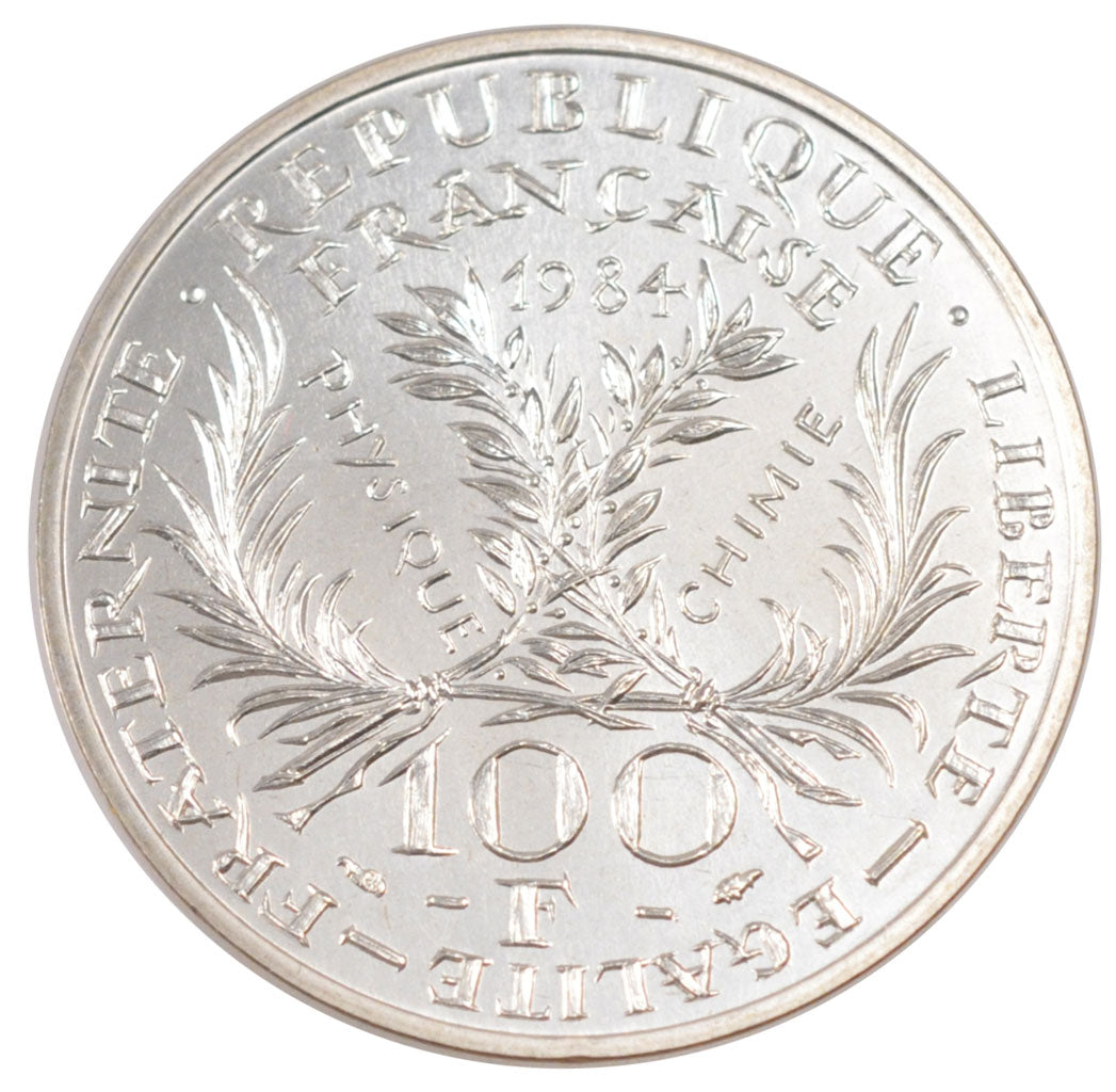FRANCE, 100 Francs, 1984, KM #E129, MS(65-70), Silver, Gadoury #899, 15.00