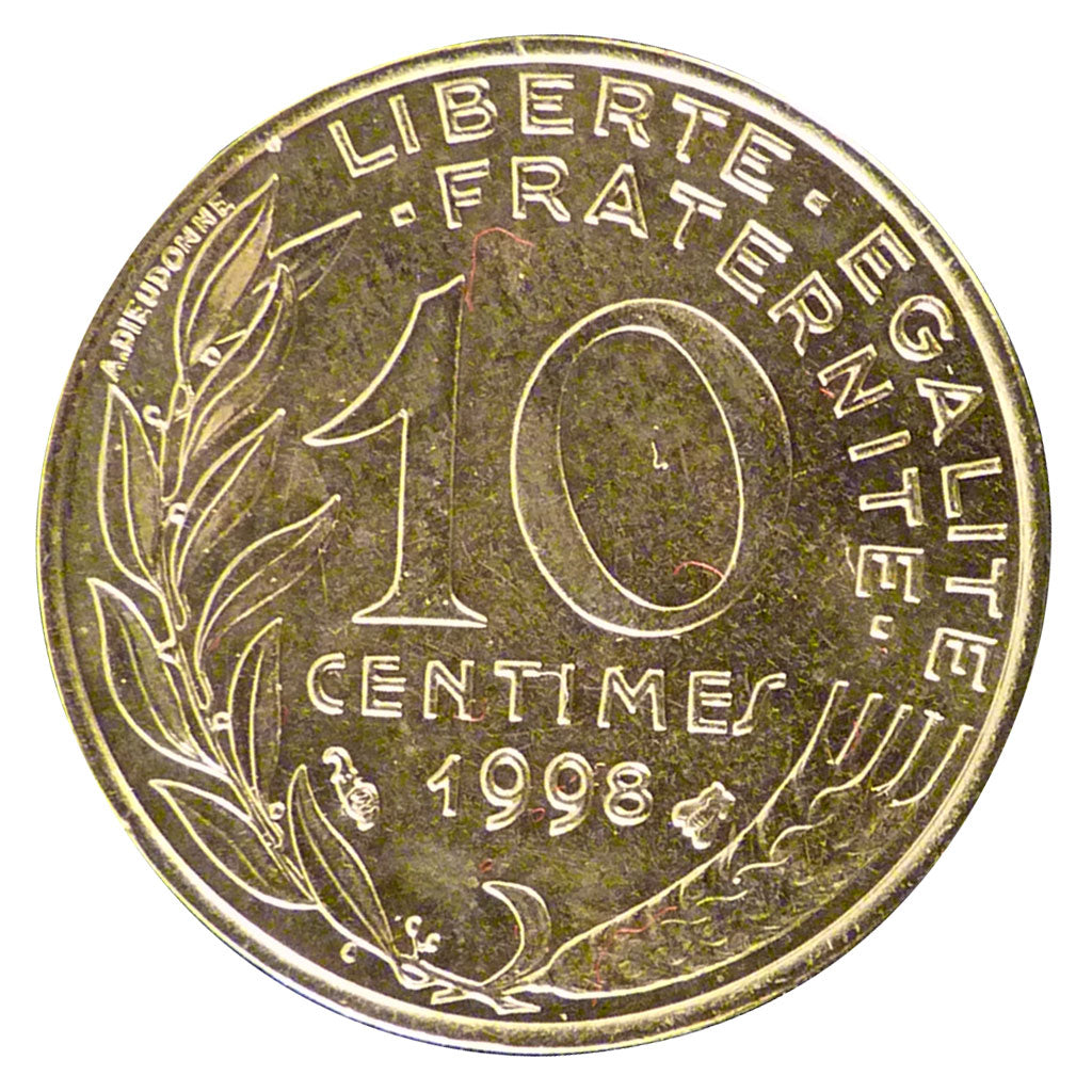 Francia, Marianne, 10 Centimes, 1998, FDC, Alluminio-bronzo, Gadoury:293