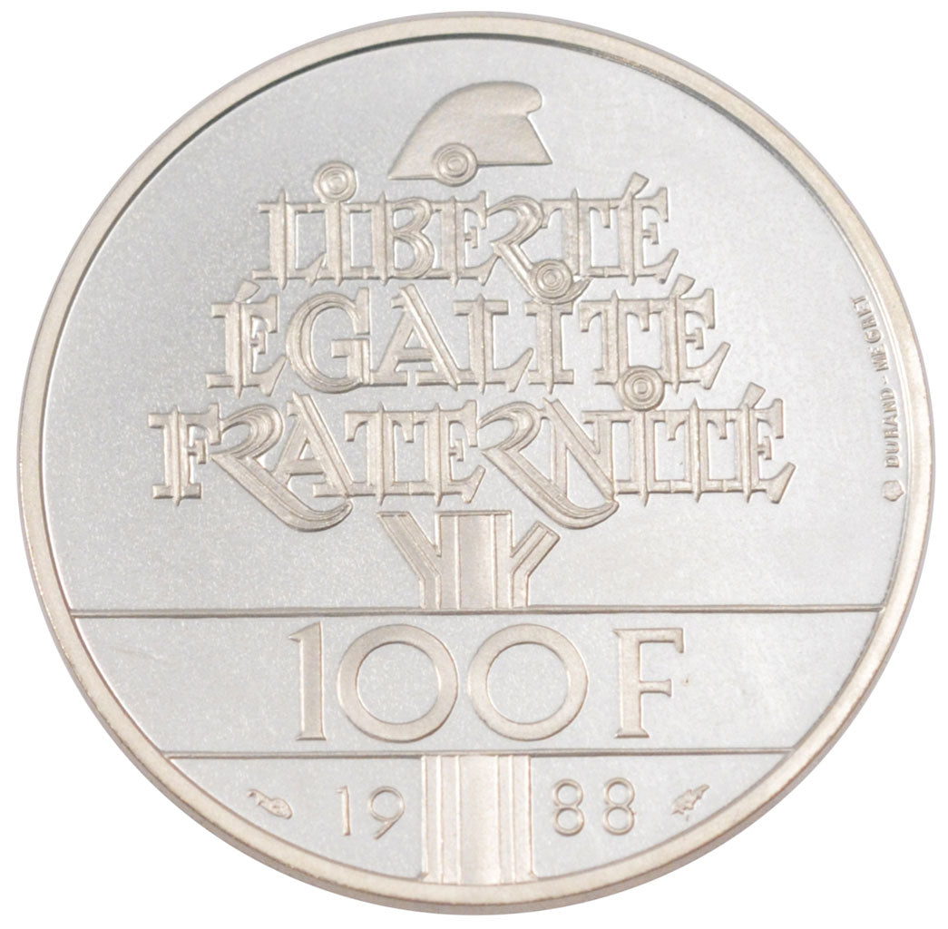 FRANCE, 100 Francs, 1988, MS(65-70), Silver, Gadoury #903, 15.00