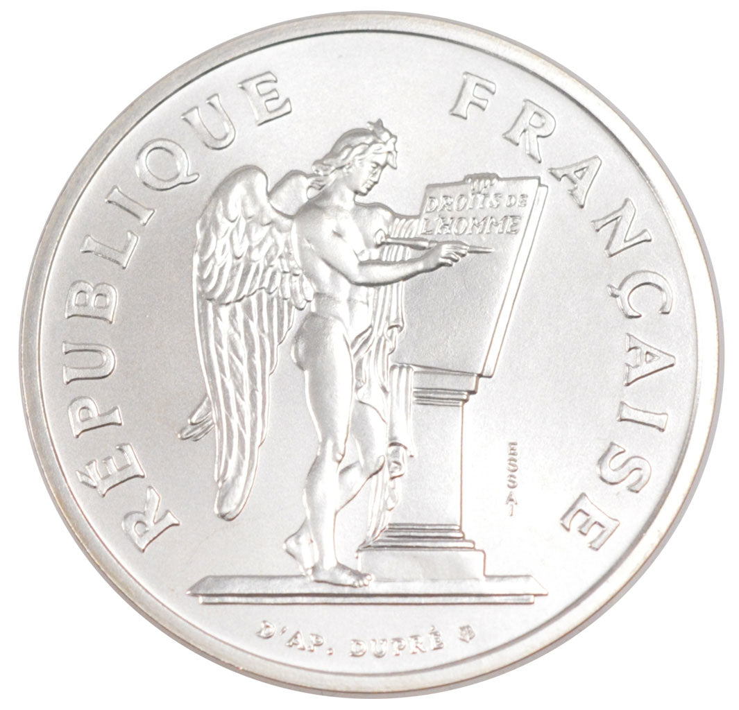 FRANCE, 100 Francs, 1989, KM #E145, MS(65-70), Silver, Gadoury #904, 15.00