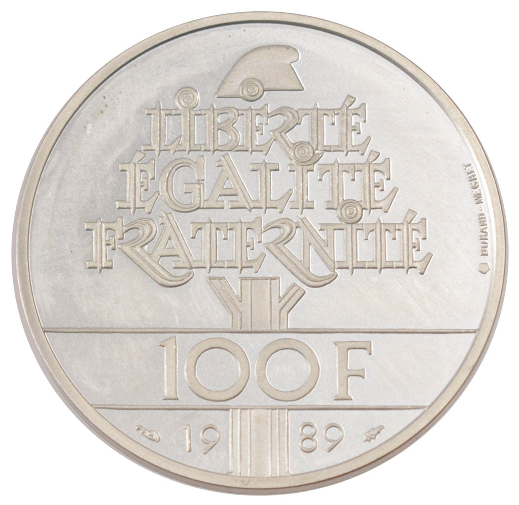 FRANCE, 100 Francs, 1989, MS(65-70), Silver, Gadoury #904, 15.00
