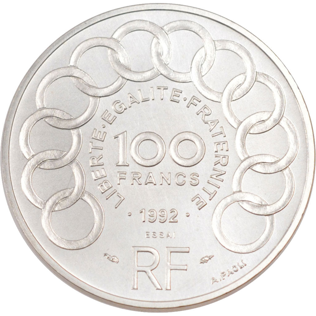 FRANCE, 100 Francs, 1992, MS(65-70), Silver, Gadoury #907, 15.00