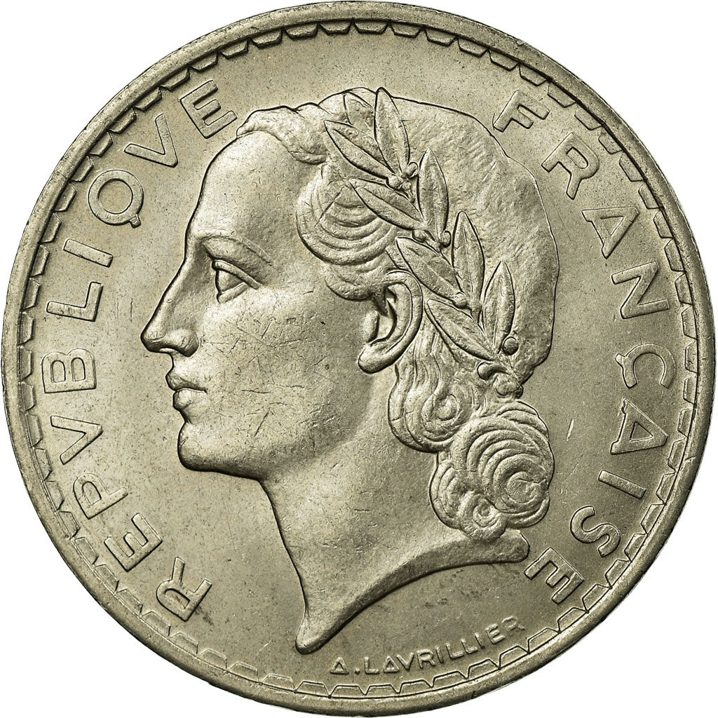 Coin, France, 5 Francs, 1933, AU(55-58), Nickel, KM:E65, Gadoury:760