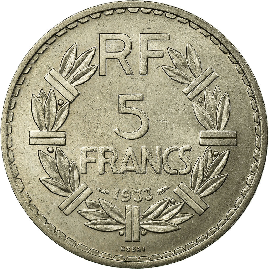Coin, France, 5 Francs, 1933, AU(55-58), Nickel, KM:E65, Gadoury:760