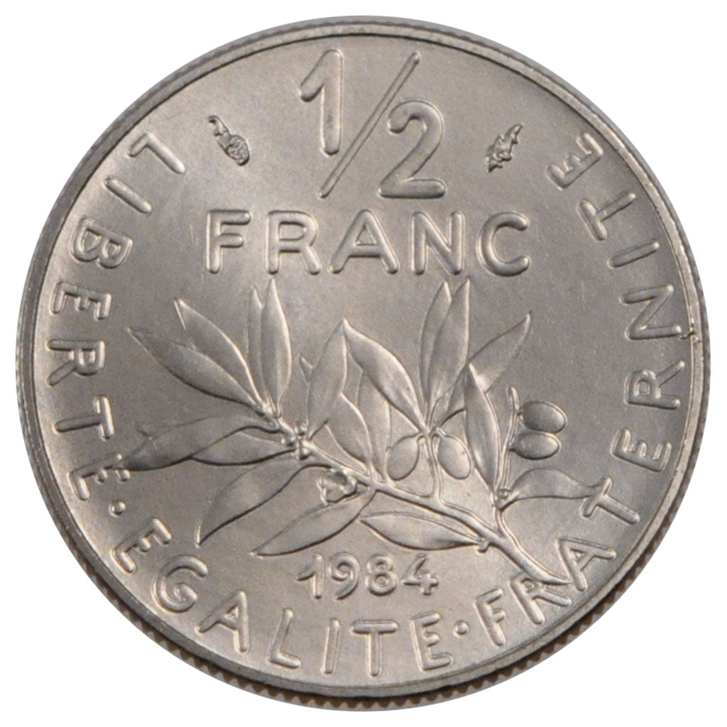 FRANCE, Semeuse, 1/2 Franc, 1984, Paris, KM #931.1, MS(65-70), Nickel, 19.5,...