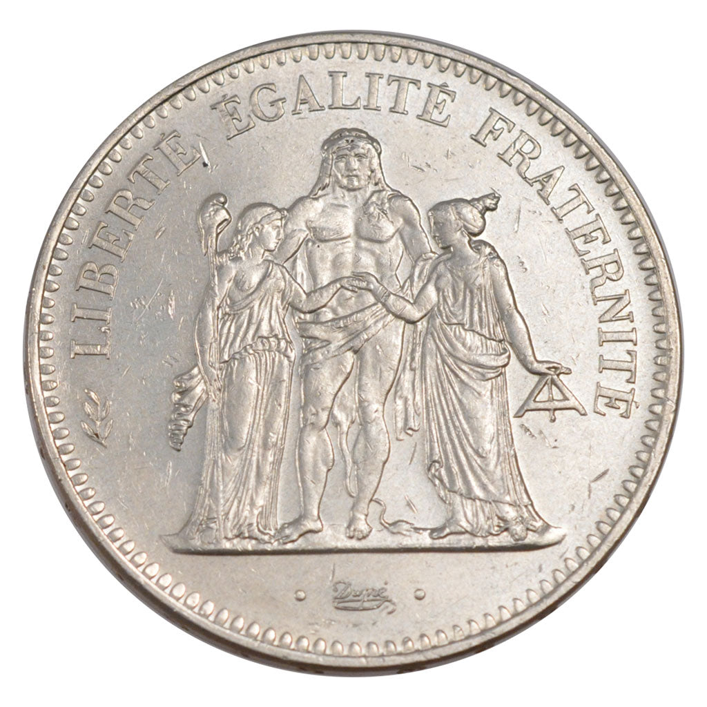 FRANCE, Hercule, 50 Francs, 1974, Paris, KM #941.1, AU(55-58), Silver, 41,...