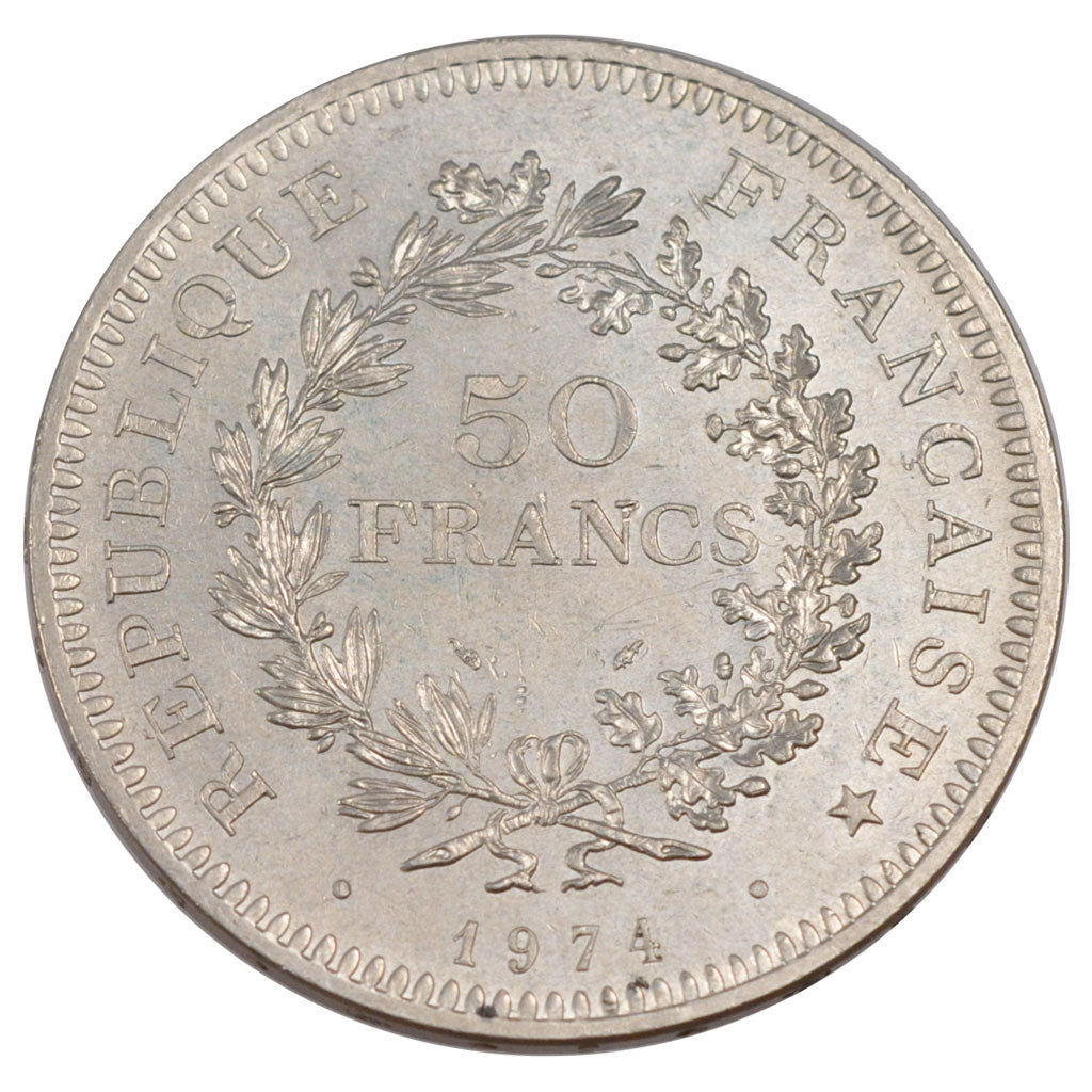 FRANCE, Hercule, 50 Francs, 1974, Paris, KM #941.1, AU(55-58), Silver, 41,...