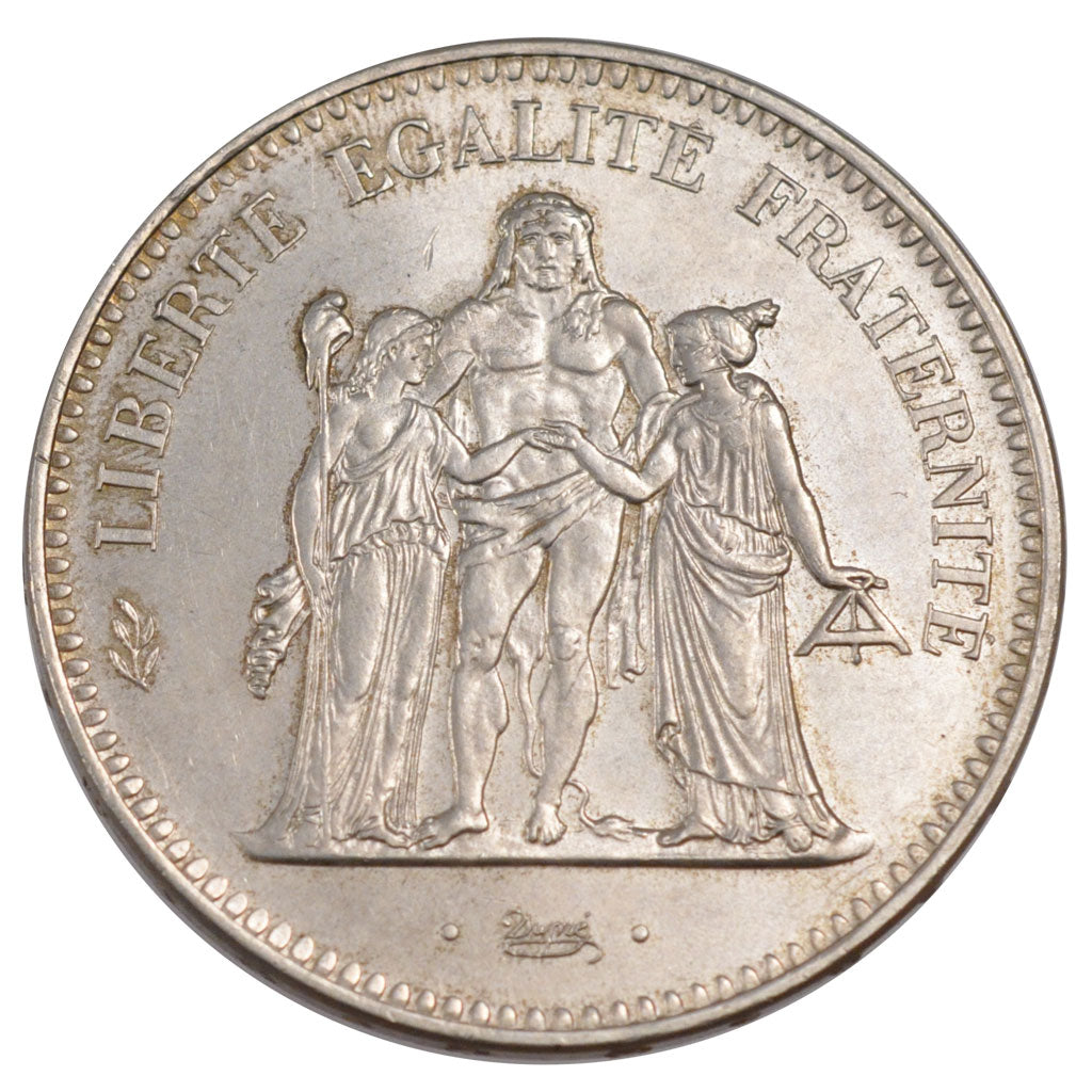 FRANCE, Hercule, 50 Francs, 1974, Paris, KM #941.1, MS(60-62), Silver, 41,...