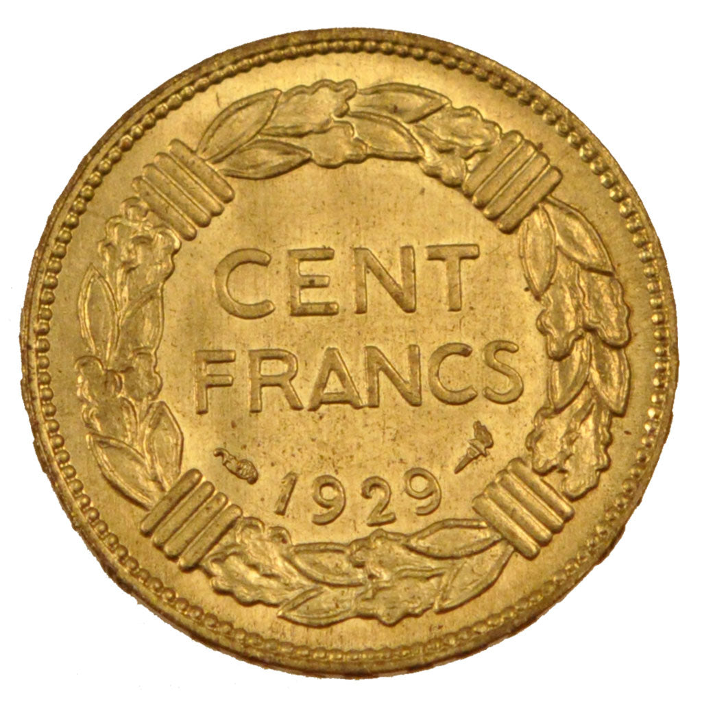 FRANCE, 100 Francs, 1929, MS(65-70), Bronze-Aluminium, Gadoury #1143, 3.40