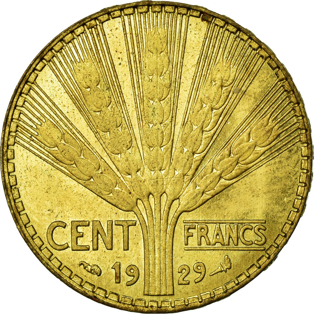Munten, Frankrijk, 100 Francs, 1929, FDC, Bronze-Aluminium, Gadoury:1145
