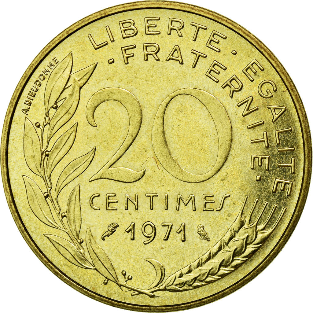 Monnaie, France, Marianne, 20 Centimes, 1971, FDC, Aluminum-Bronze, Gadoury:332