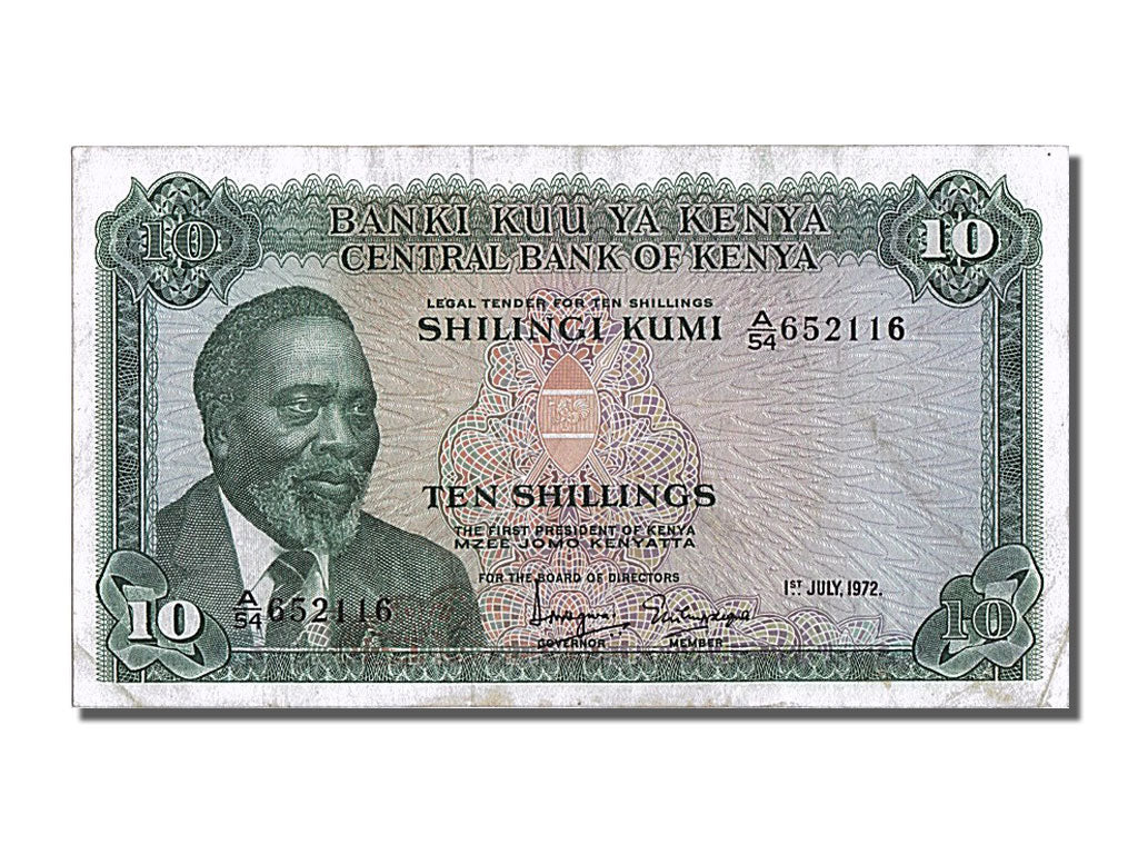 Kenya, 10 Shillings, 1972, KM #7c, 1972-07-01, AU(50-53), A.54