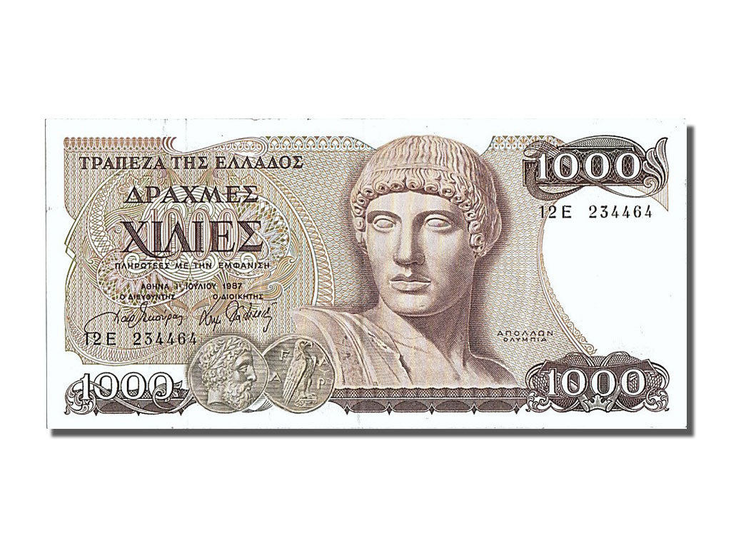 Greece, 1000 Drachmaes, 1987, KM #202a, 1987-07-01, UNC(60-62), E
