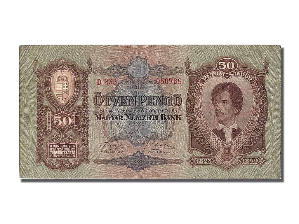 Hungary, 50 Pengö, 1932, KM #99, 1932-10-01, UNC(63), D