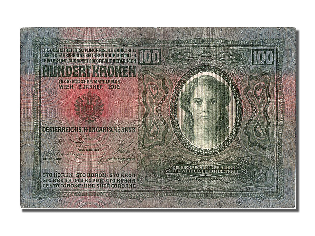 Hungary, 100 Korona, 1912, KM #27, 1912-01-02, AU(50-53), 1125
