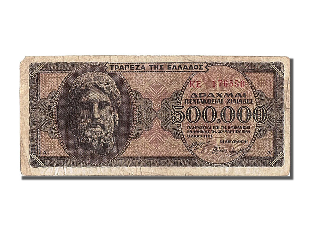 Grèce, 500 000 Drachmai type 1944