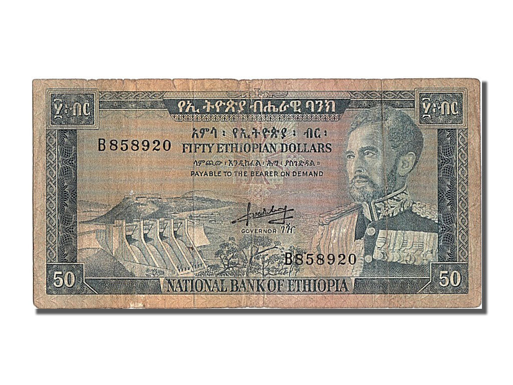 Ethiopie, 50 Dollars type 1966, ND, Alphabet B, Pick 28