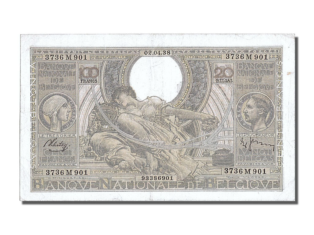 Belgique, 100 Francs - 20 Belgas