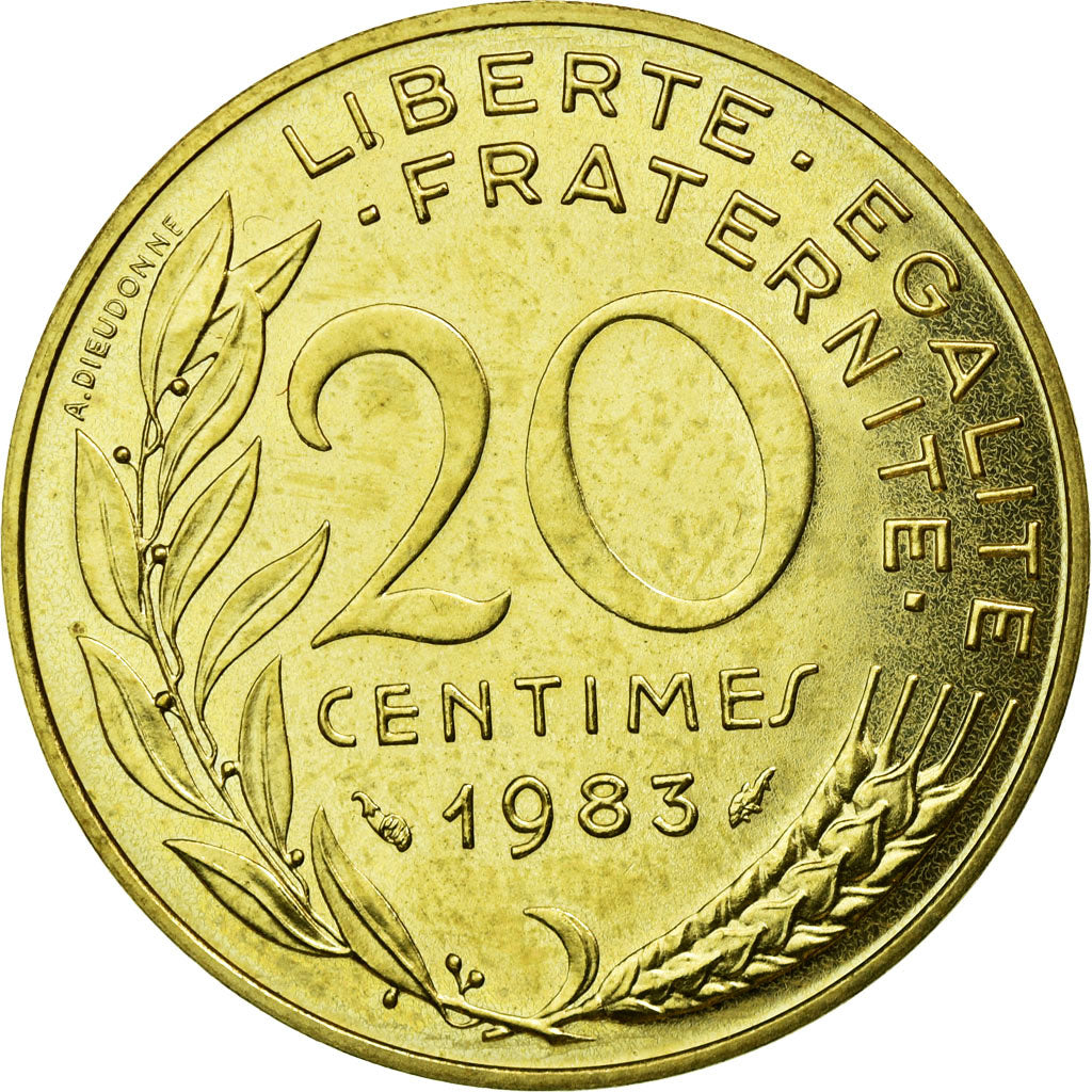 Monnaie, France, Marianne, 20 Centimes, 1983, FDC, Aluminum-Bronze, Gadoury:332