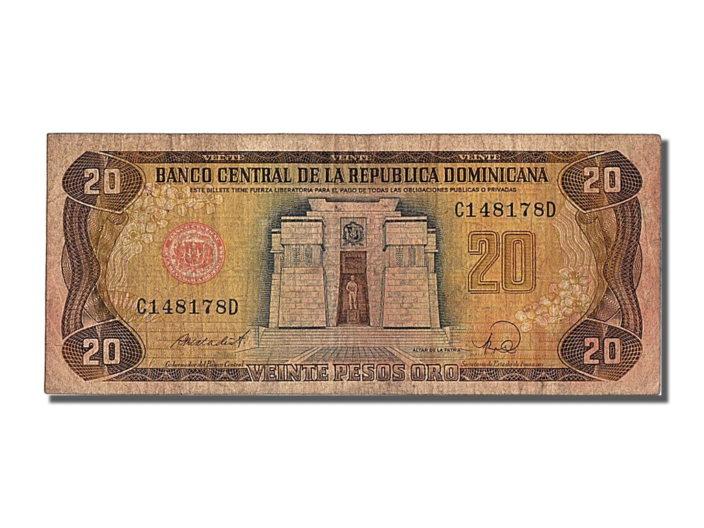 Banknote, Dominican Republic, 20 Pesos Oro, 1988, EF(40-45)